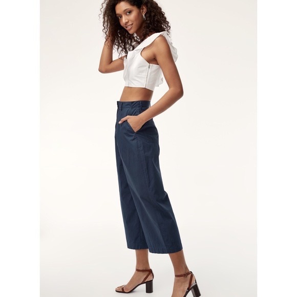 Aritzia wide leg pants in navy - Picture 4 of 6